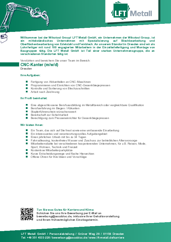 Image - Download Stellenausschreibung in der Produktion als CNC Kanter 