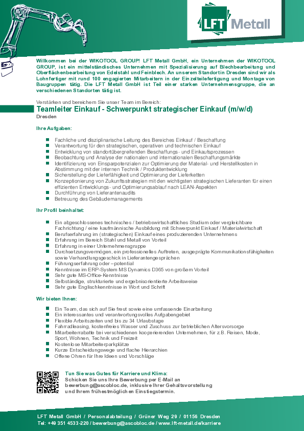 Image - Download Stellenausschreibung in der Verwaltung als Teamleiter im Einkauf 