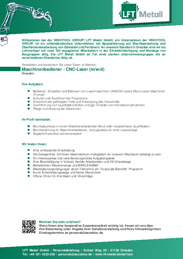 Image - Download Stellenausschreibung in der Produktion als CNC Laserbediener 