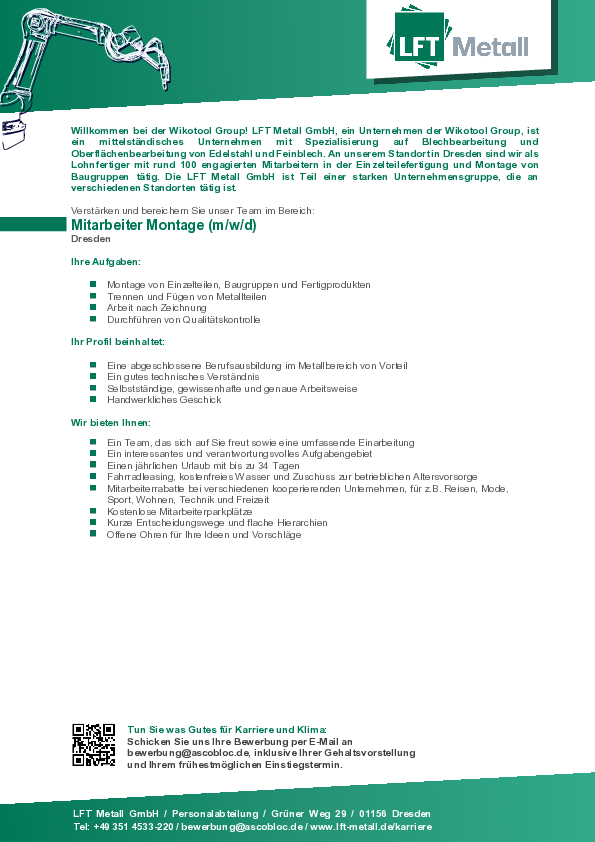 Image - Download Stellenausschreibung in der Produktion als Mitarbeiter in der Montage 